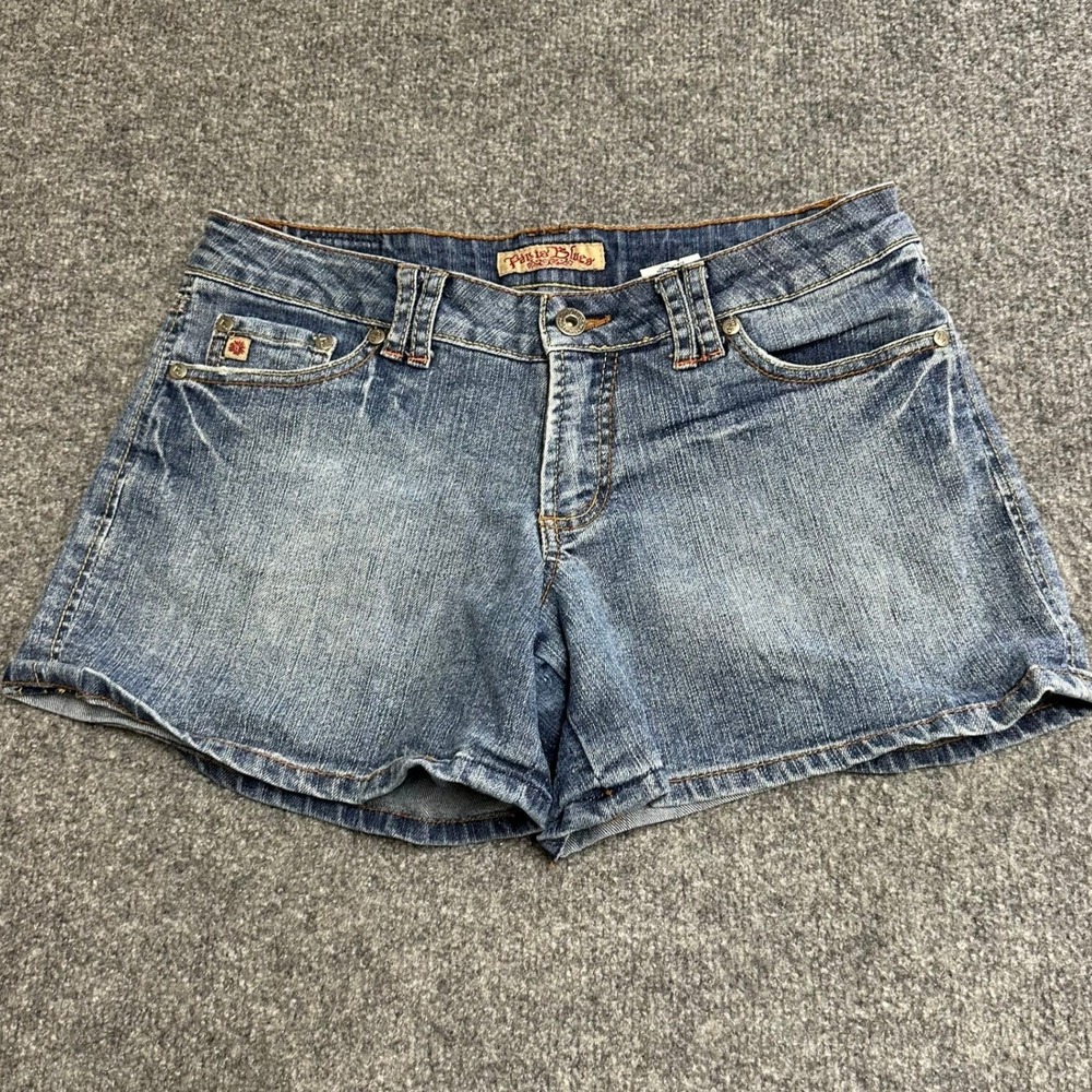 Paris Blues Jean Shorts Womens Size 7 Blue Low Rise Stretch Denim Casual Summer